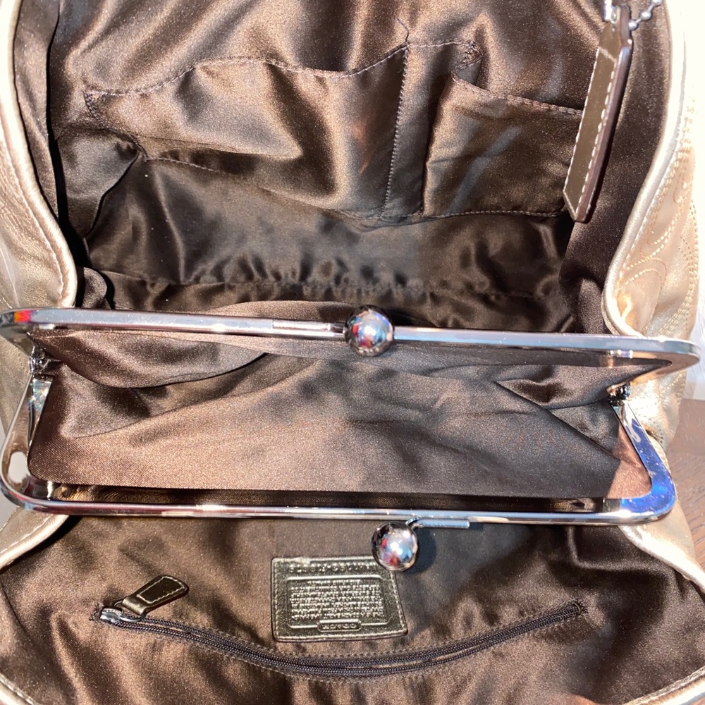 Cute Gold Metallic Coach Purse - Picture 5 of 7